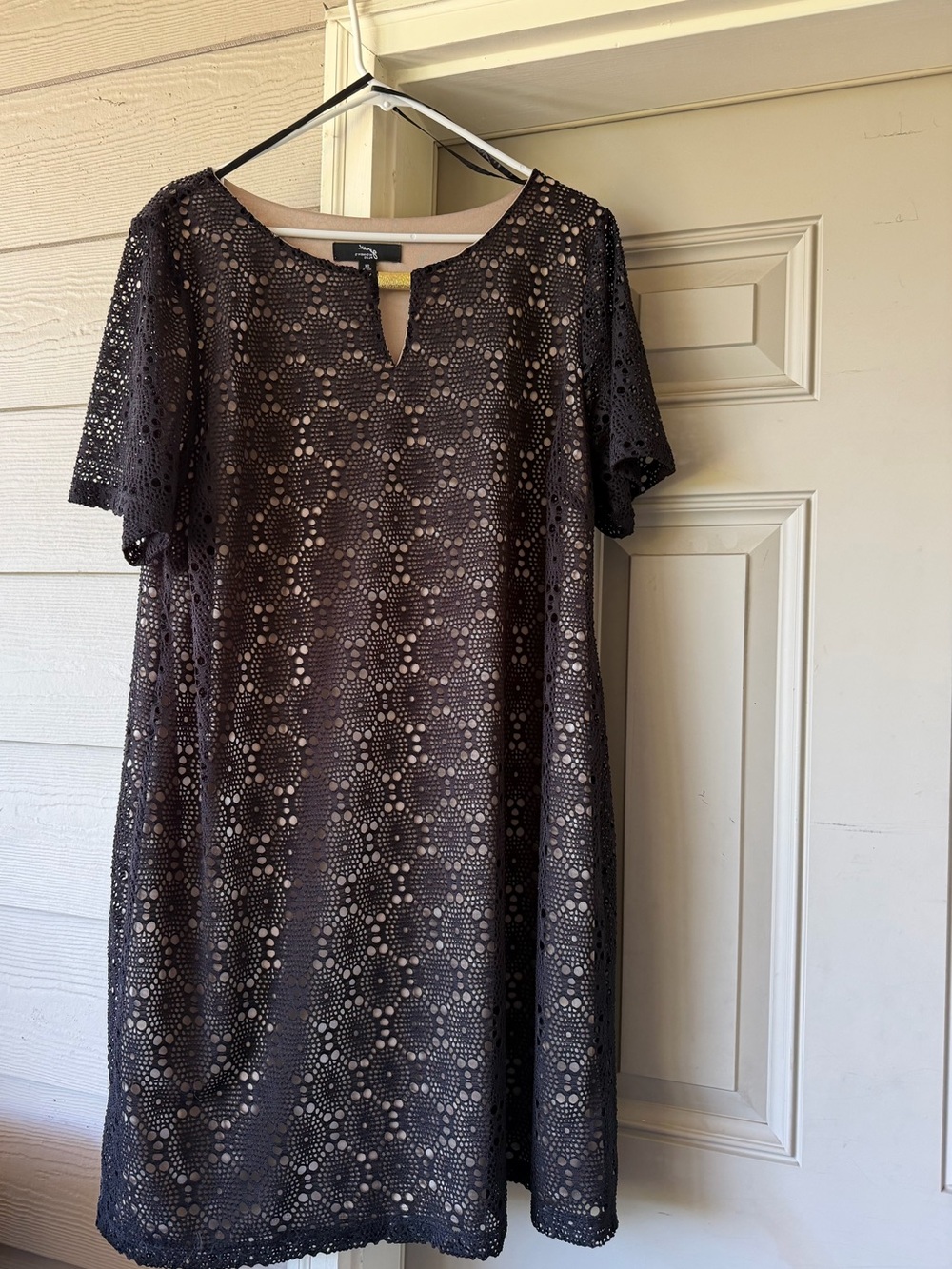 Women's Black Eyelet Shift Dress
